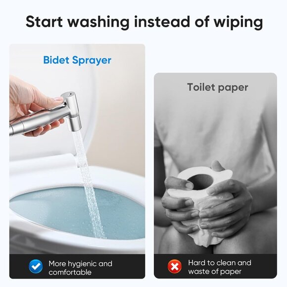 Handheld Toilet Bidet Sprayer for Toilet-Adjustable Water Pressure Control with - Picture 3 of 6